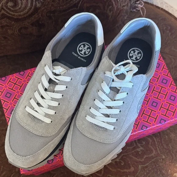 Tory Burch Taupe and Charcoal Sneakers - Picture 4 of 5